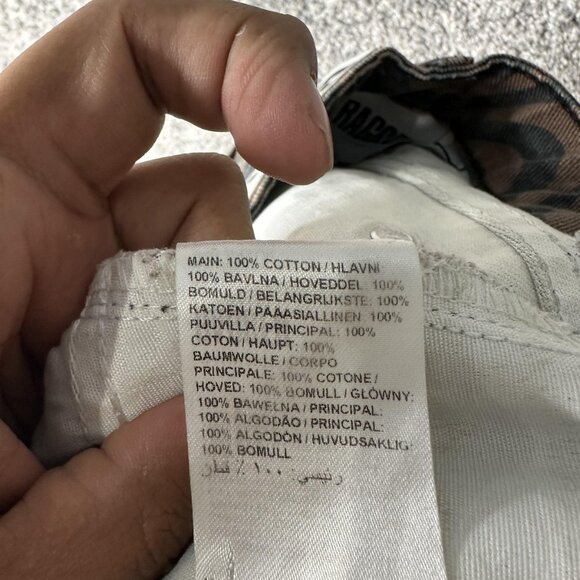 Ragged Jeans Denim Pants Womens 26 Brown Black Wavy Stripe Print Straight Leg - Picture 9 of 9